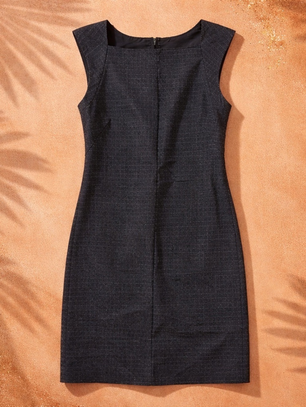 Theory Black Cap-Sleeve Midi Sheath Dress